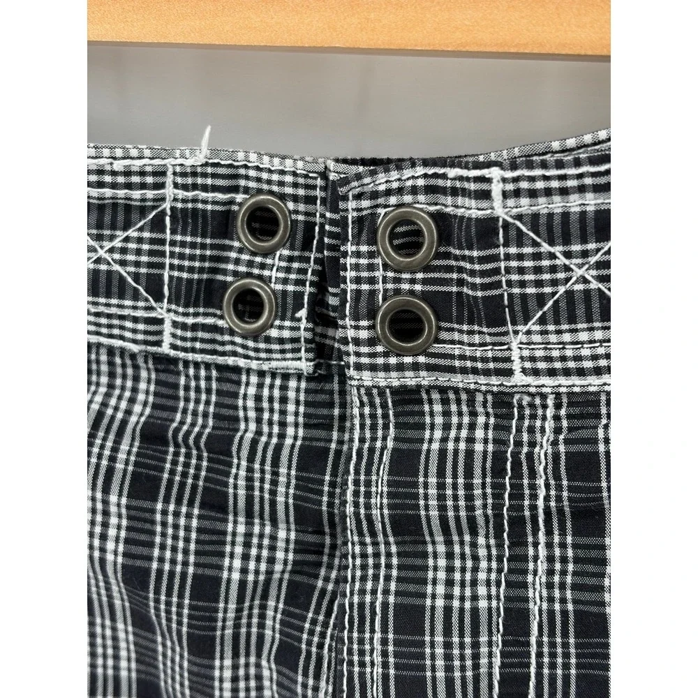 Polo Ralph Lauren, Swimsuit Trunks Black/White Plaid (NO Tie for Waist), Large